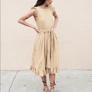 Atelier Delphine Wrinkled Gauze Cotton Holliday dress Dune size medium